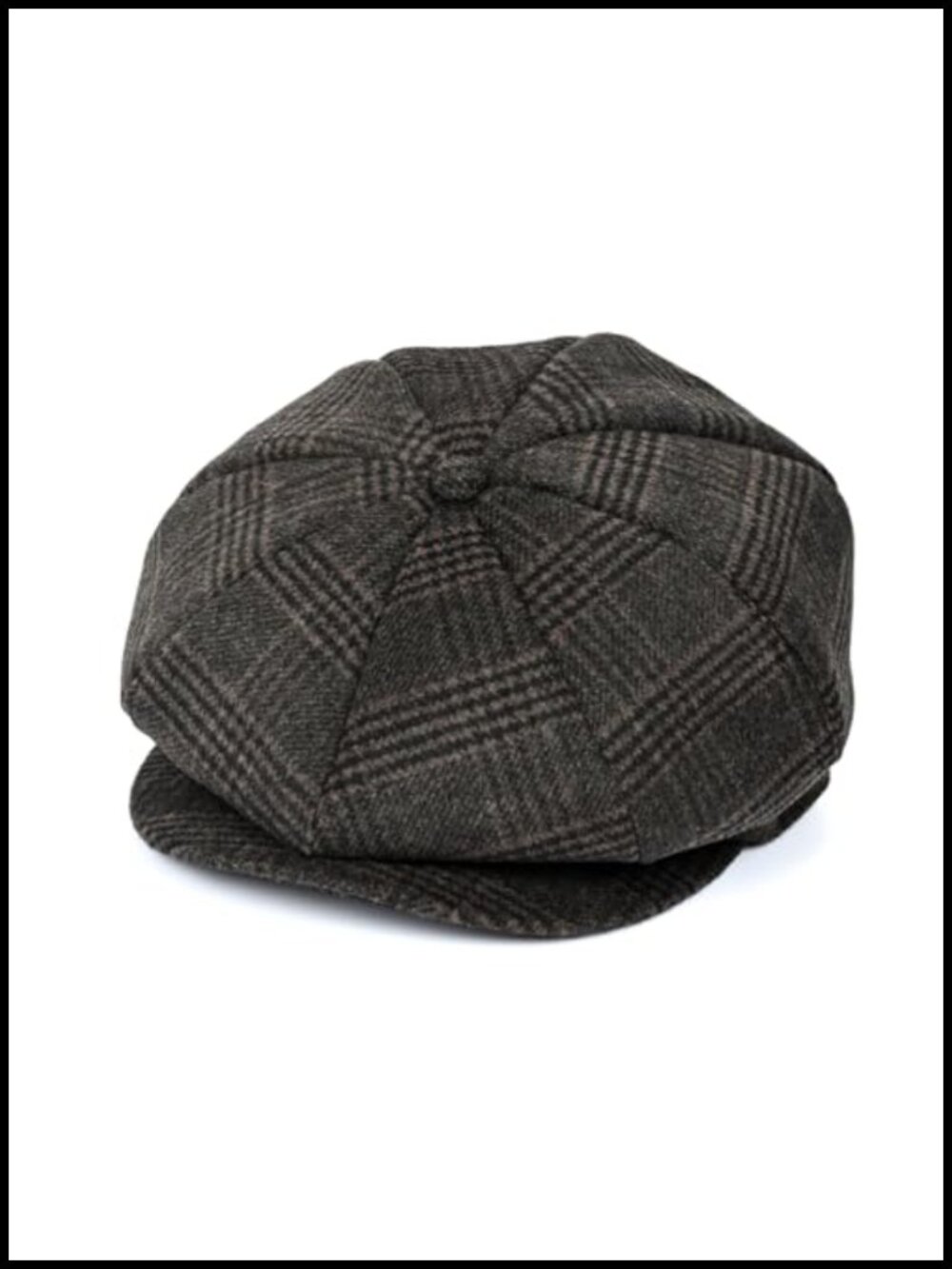 Wool Blend Newsboy Cap 8 Panel Adjustable Ivy Cabbie Hat Herringbone
